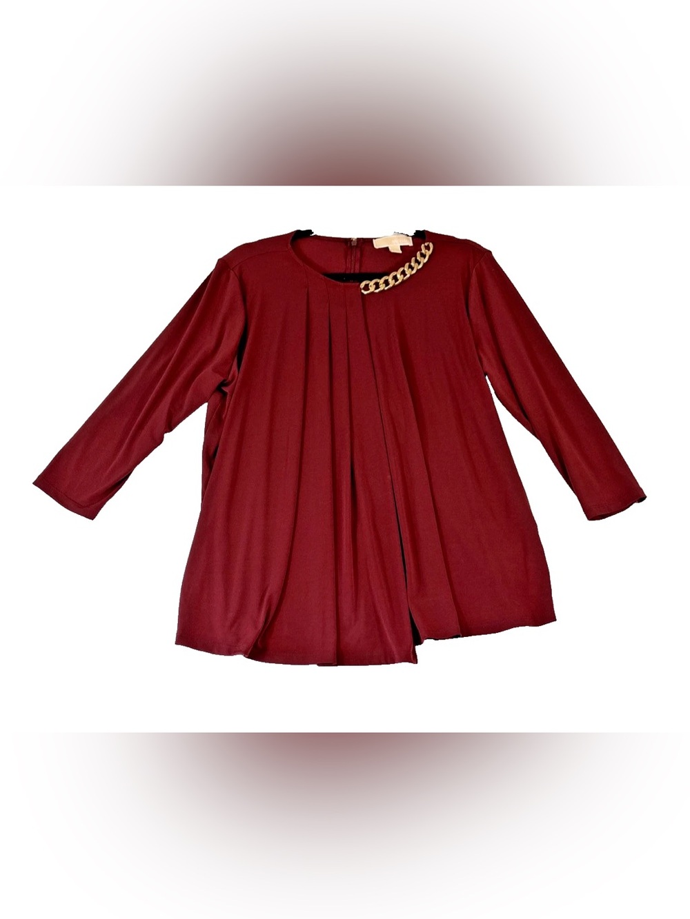 NWOT Michael Kors Burgundy Tunic Blouse Sz Medium